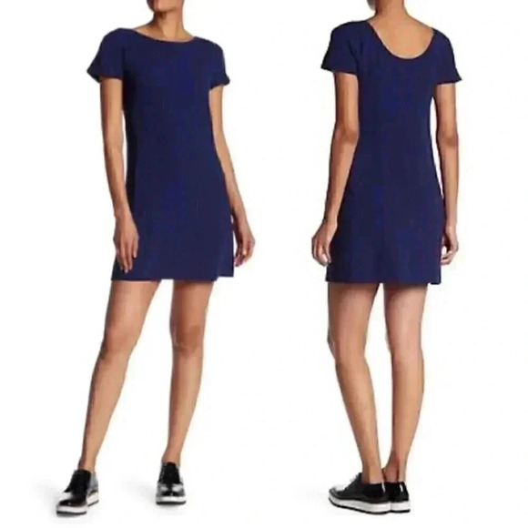 NWT Theory Jamelya Winslow Crepe Mini Dress in Sea Blue - Picture 1 of 6